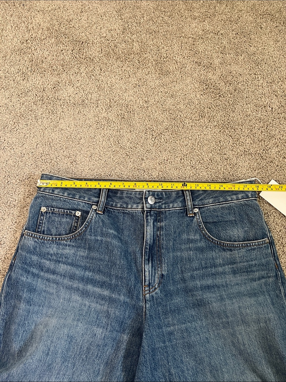 Helmut Lang Wardrobe Jeans High Rise Wide Leg Classic Blue Women’s 32 Ins 32 NWT - Picture 6 of 9